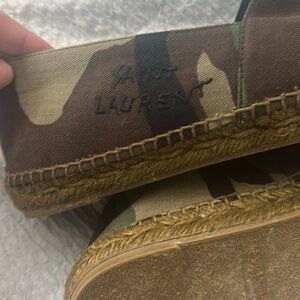 Saint Laurent Green and Brown Espadrilles